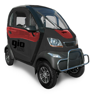 GIO Golf All-Season Enclosed Mobility Scooter - Black & Red - With Winter Heater & Summer Fan