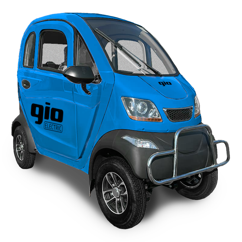 GIO Golf AllSeason Enclosed Mobility Scooter Blue With Winter Hea