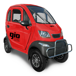 GIO Golf All-Season Enclosed Mobility Scooter - Red - With Winter Heater & Summer Fan