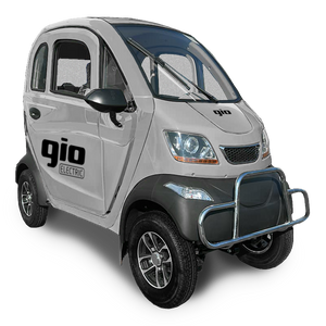 GIO Golf All-Season Enclosed Mobility Scooter - Silver - With Winter Heater & Summer Fan