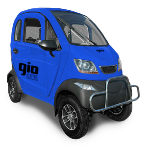 GIO Golf All-Season Enclosed Mobility Scooter - Blue - With Winter Heater & Summer Fan