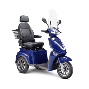 GIO Titan Premium Long Range Mobility Scooter for Outdoors With Twist Grip Throttle - Blue (2024 version)
